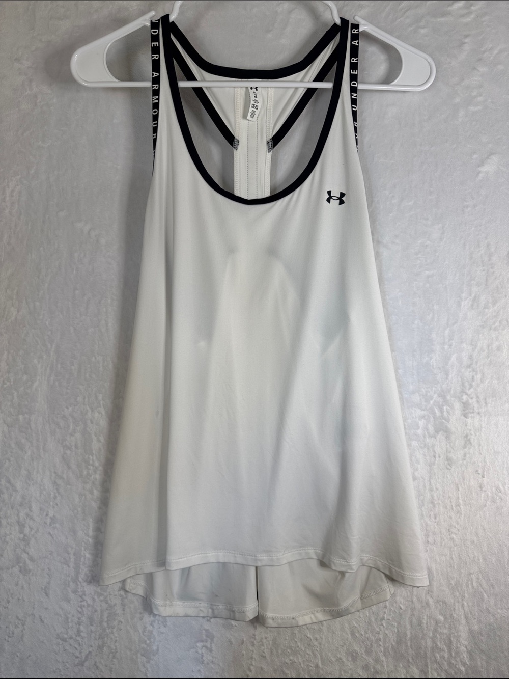 Under Armour White Racerback Tank with Black Trim